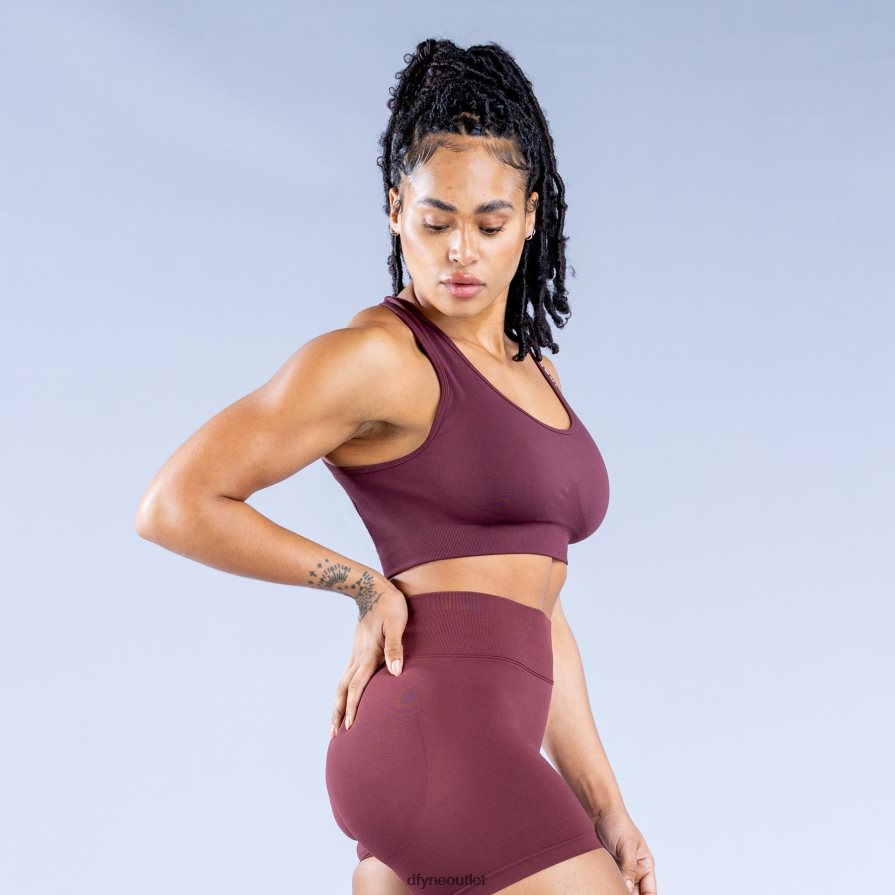 Dfyne najfatalniejszy Burgundia dynamiczny, bezszwowy biustonosz sportowy JFL26T28