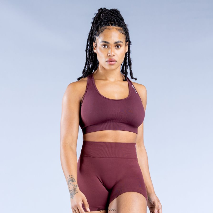 Dfyne najfatalniejszy Burgundia dynamiczny, bezszwowy biustonosz sportowy JFL26T28