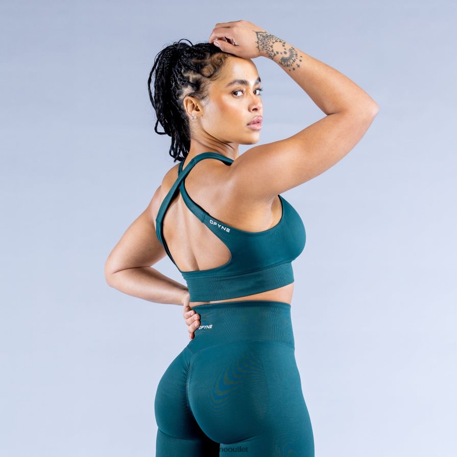 Dfyne najfatalniejszy ciemna szmaragdowa zieleń dynamiczny biustonosz sportowy JFL26T42