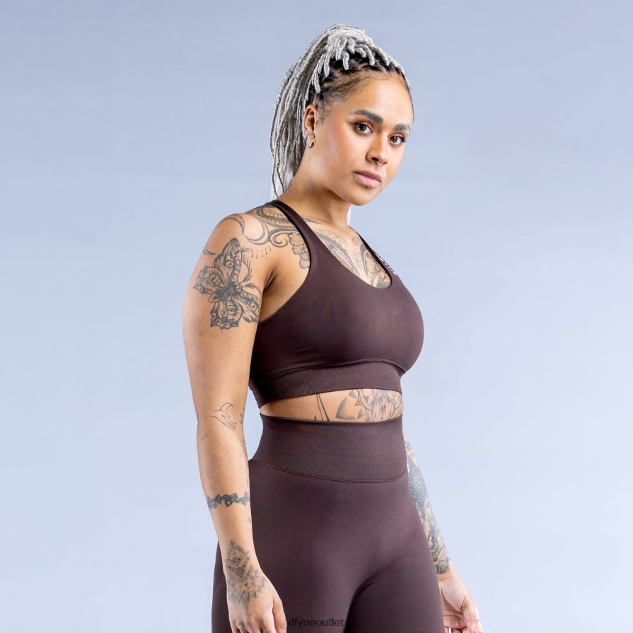 Dfyne najfatalniejszy czekoladowy brąz dynamiczny biustonosz sportowy JFL26T43