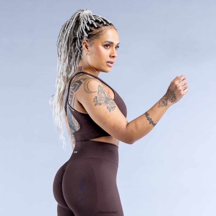 Dfyne najfatalniejszy czekoladowy brąz dynamiczny biustonosz sportowy JFL26T43