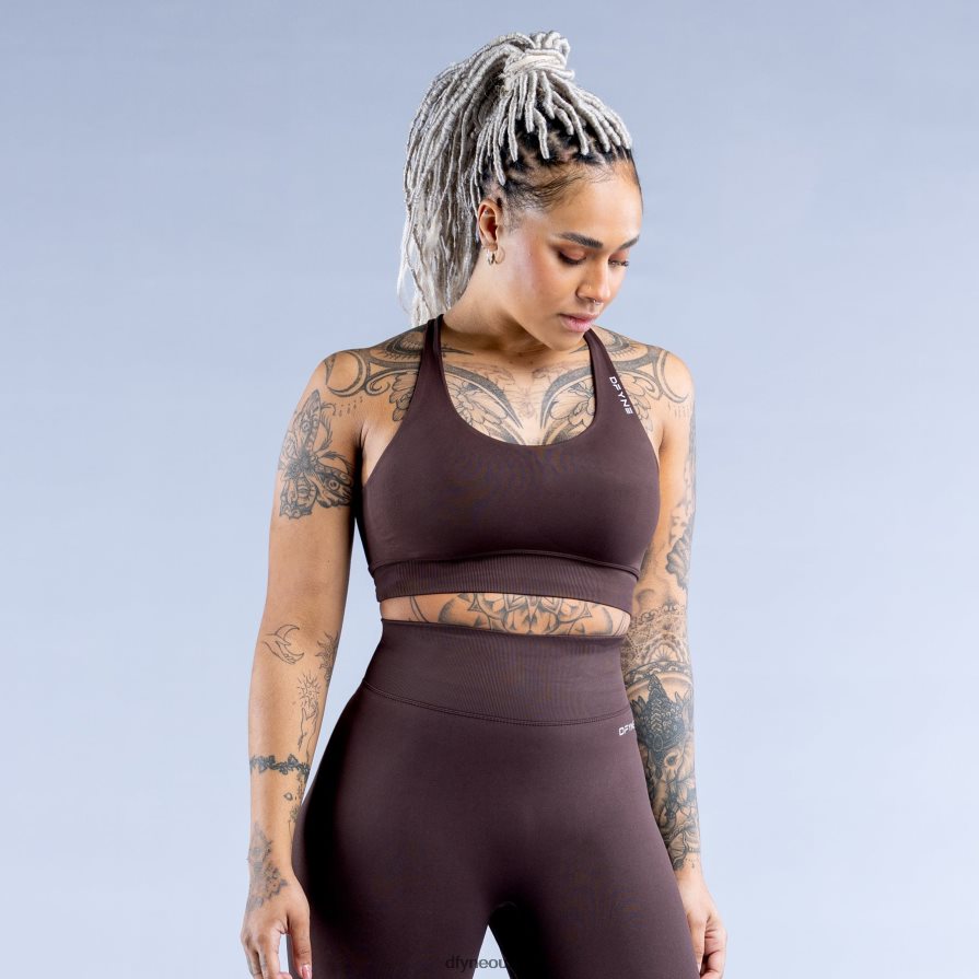 Dfyne najfatalniejszy czekoladowy brąz dynamiczny biustonosz sportowy JFL26T43