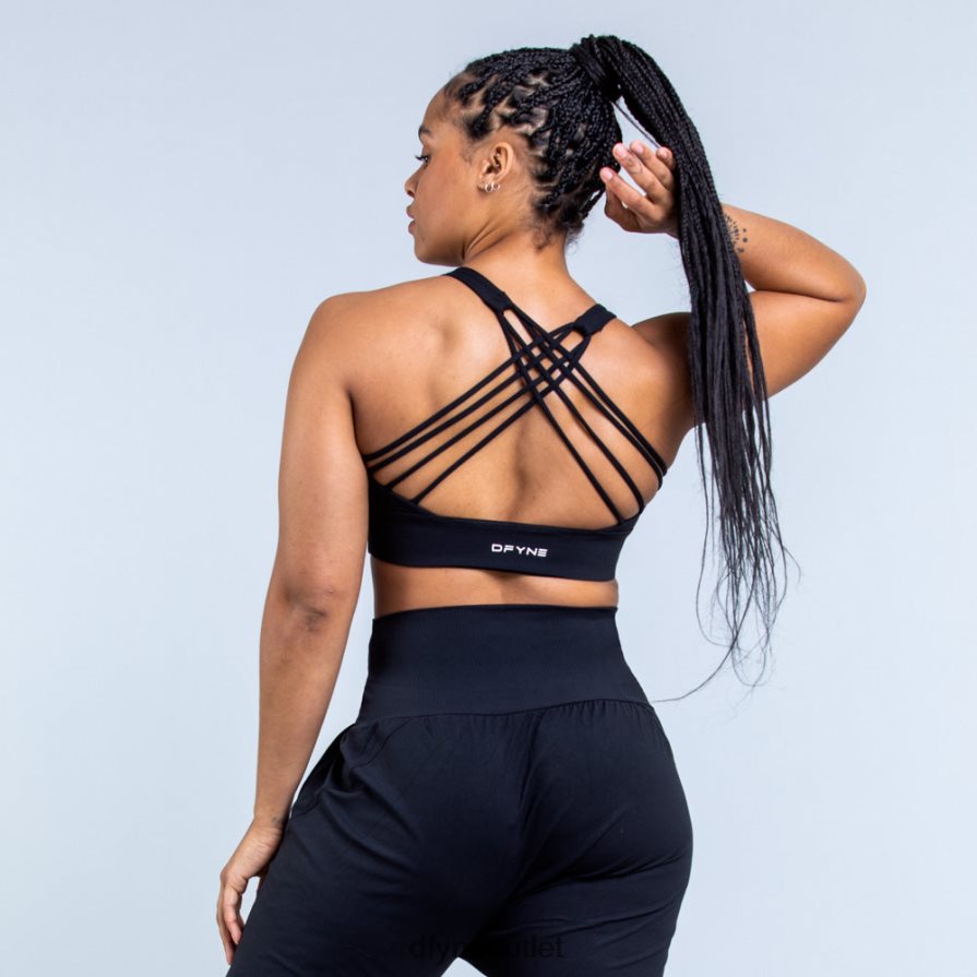 Dfyne najfatalniejszy matowa czerń Biustonosz sportowy Origin zapewniający średnie wsparcie JFL26T117