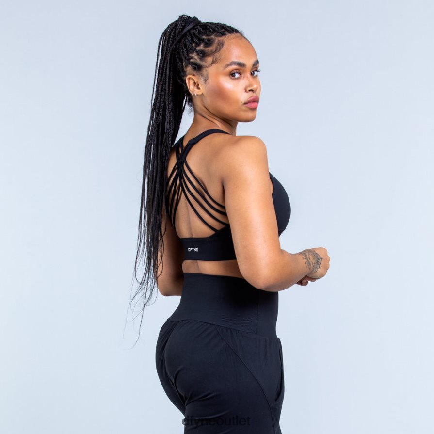 Dfyne najfatalniejszy matowa czerń Biustonosz sportowy Origin zapewniający średnie wsparcie JFL26T117