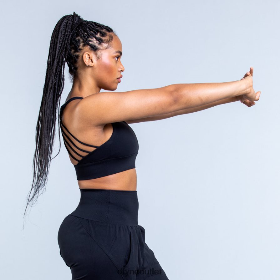 Dfyne najfatalniejszy matowa czerń Biustonosz sportowy Origin zapewniający średnie wsparcie JFL26T117