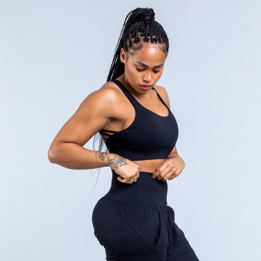 Dfyne najfatalniejszy matowa czerń Biustonosz sportowy Origin zapewniający średnie wsparcie JFL26T117