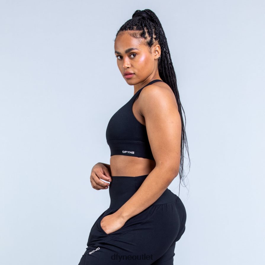 Dfyne najfatalniejszy matowa czerń Biustonosz sportowy Origin zapewniający średnie wsparcie JFL26T117