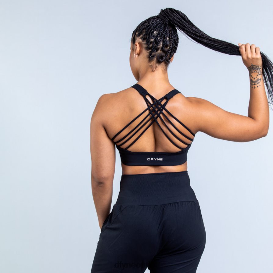 Dfyne najfatalniejszy matowa czerń Biustonosz sportowy Origin zapewniający średnie wsparcie JFL26T117