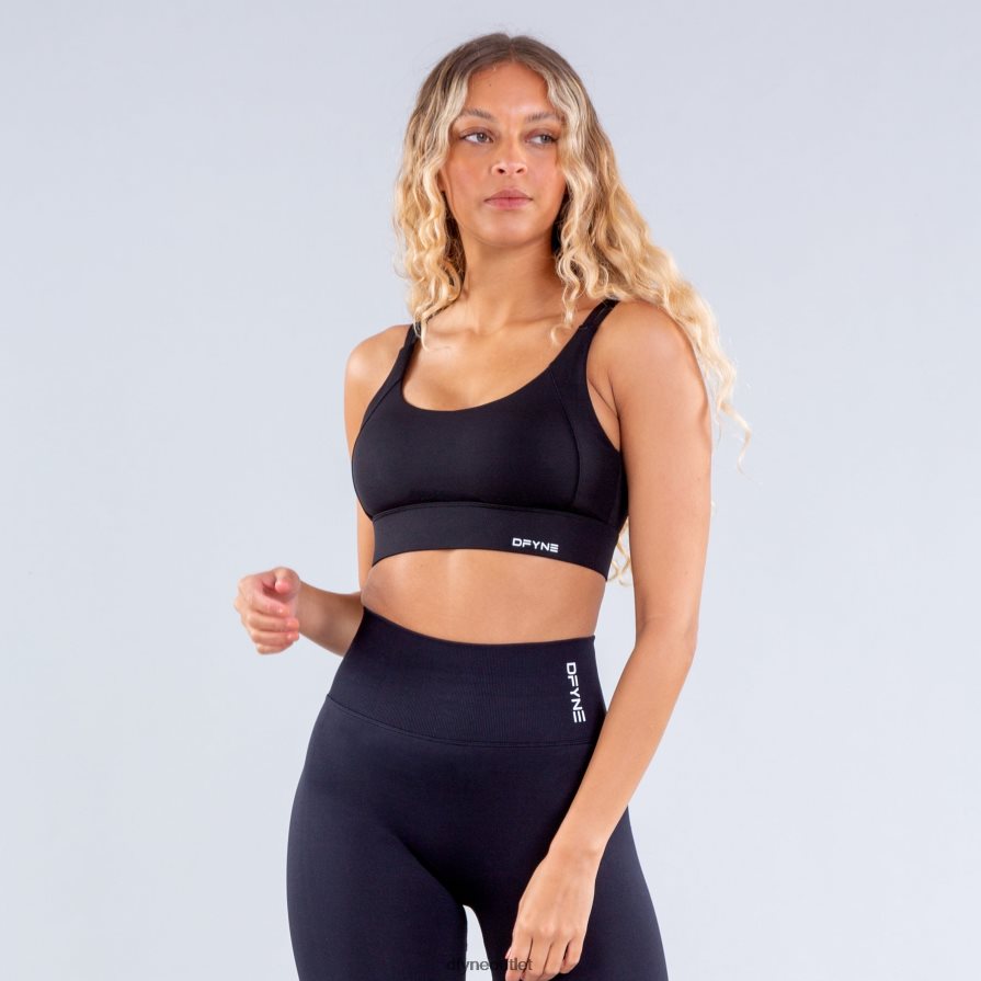 Dfyne najfatalniejszy matowa czerń Biustonosz sportowy Origin zapewniający wysokie wsparcie JFL26T64