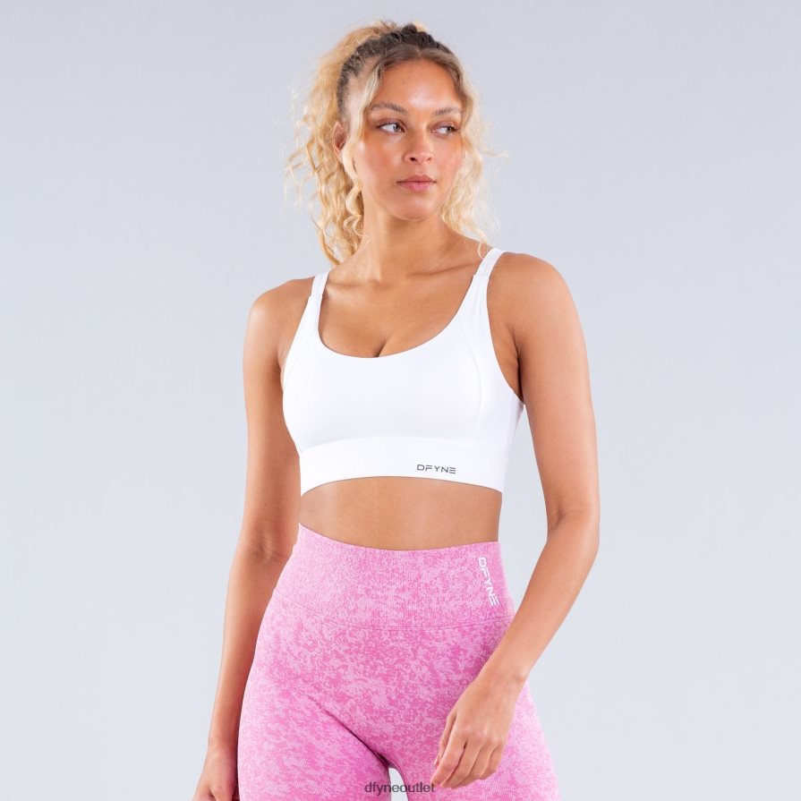 Dfyne najfatalniejszy matowy biały Biustonosz sportowy Origin zapewniający wysokie wsparcie JFL26T72