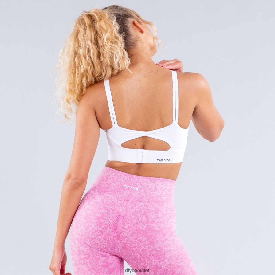 Dfyne najfatalniejszy matowy biały Biustonosz sportowy Origin zapewniający wysokie wsparcie JFL26T72