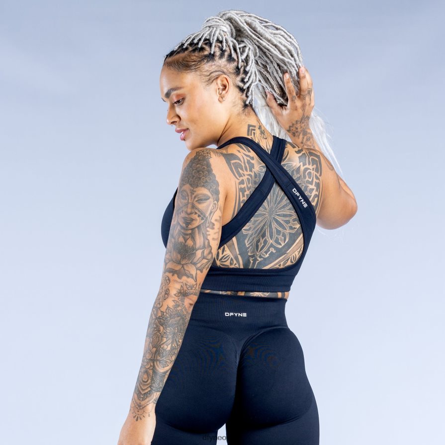 Dfyne najfatalniejszy północna czerń dynamiczny, bezszwowy biustonosz sportowy JFL26T29