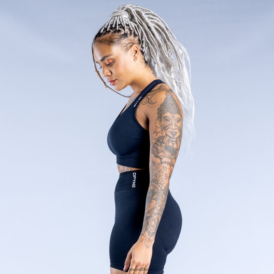 Dfyne najfatalniejszy północna czerń dynamiczny, bezszwowy biustonosz sportowy JFL26T29