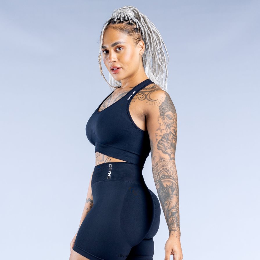 Dfyne najfatalniejszy północna czerń dynamiczny, bezszwowy biustonosz sportowy JFL26T29