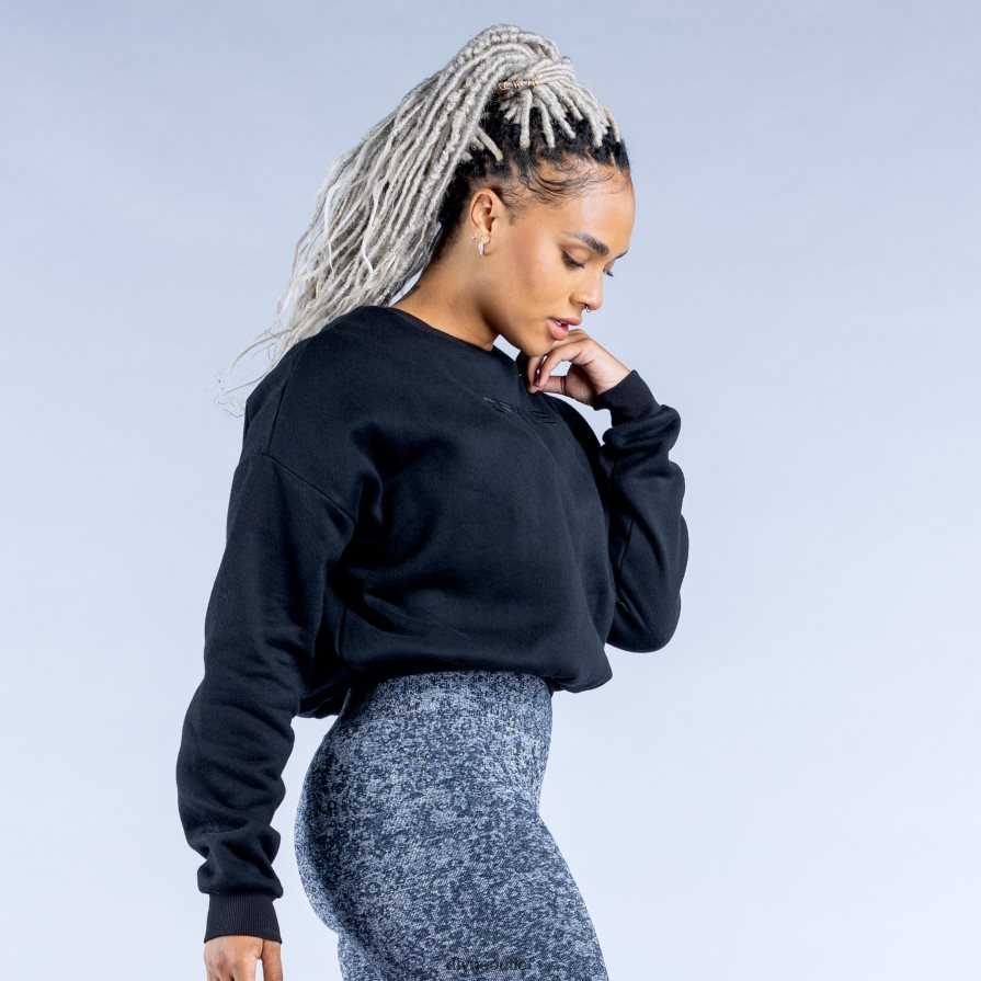 Dfyne najfatalniejszy czarny Luksusowy sweterek Revive Crop 1 JFL26T33