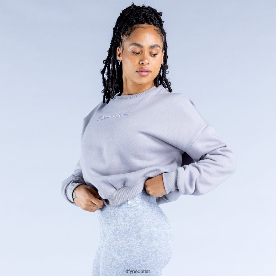 Dfyne najfatalniejszy kamienny szary Luksusowy sweterek Revive 2 JFL26T34