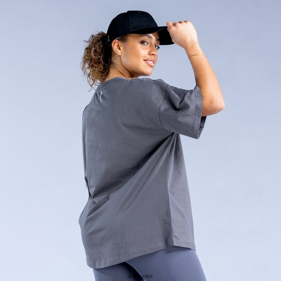 Dfyne najfatalniejszy ciemno szary luxe revive oversize t JFL26T137