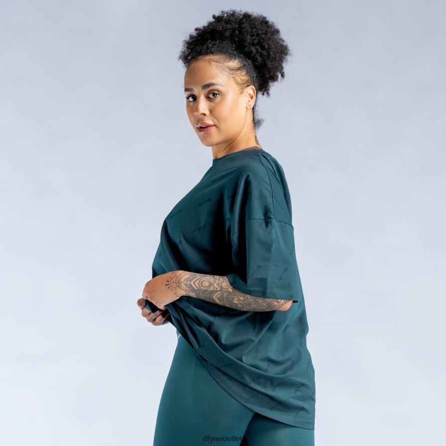 Dfyne najfatalniejszy ciemnozielony revive charakterystyczny oversize t JFL26T51