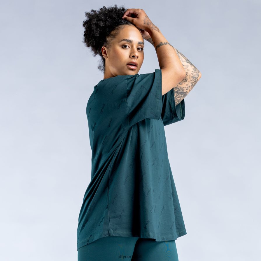 Dfyne najfatalniejszy ciemnozielony revive charakterystyczny oversize t JFL26T51