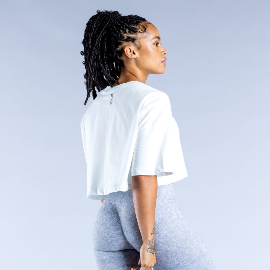 Dfyne odzież biały krótki top ożywiający JFL26T87