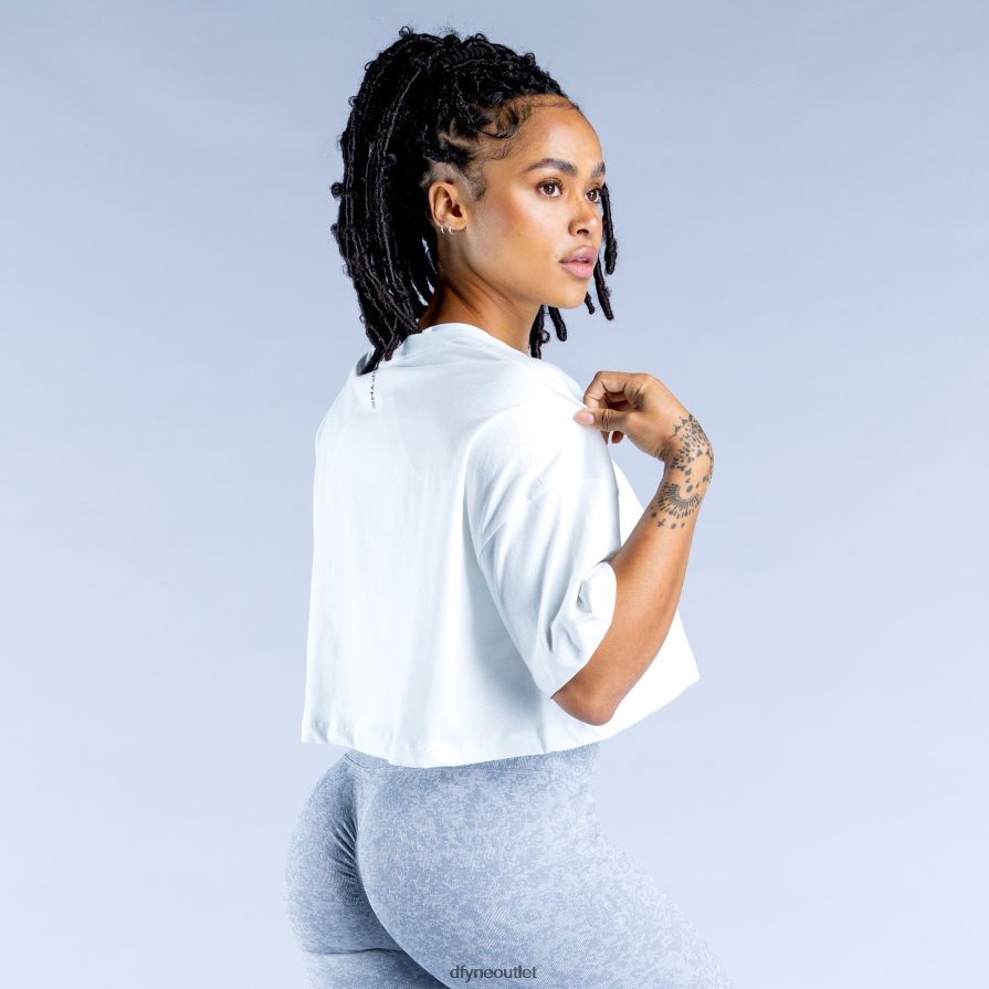 Dfyne odzież biały krótki top ożywiający JFL26T87