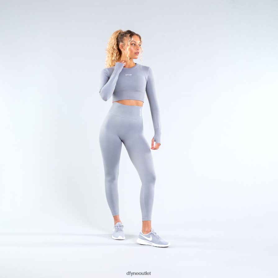 Dfyne odzież jasnoszary kamień dynamiczny krótki top JFL26T119