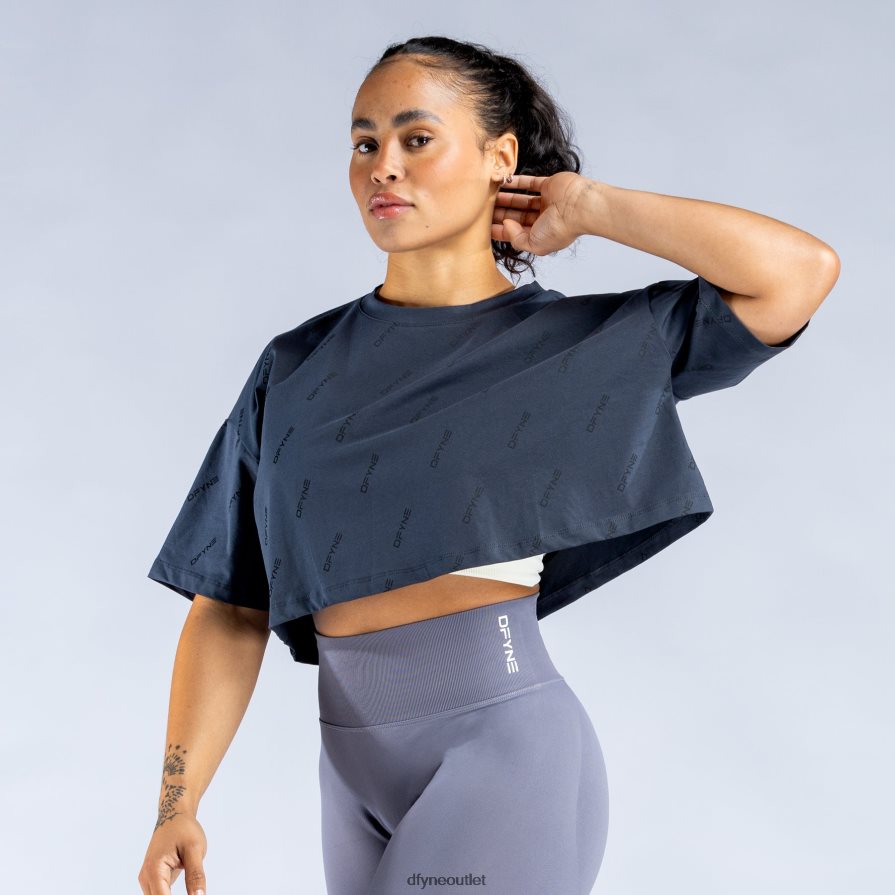 Dfyne odzież łupkowo-szary ożywić charakterystyczny krótki top JFL26T52