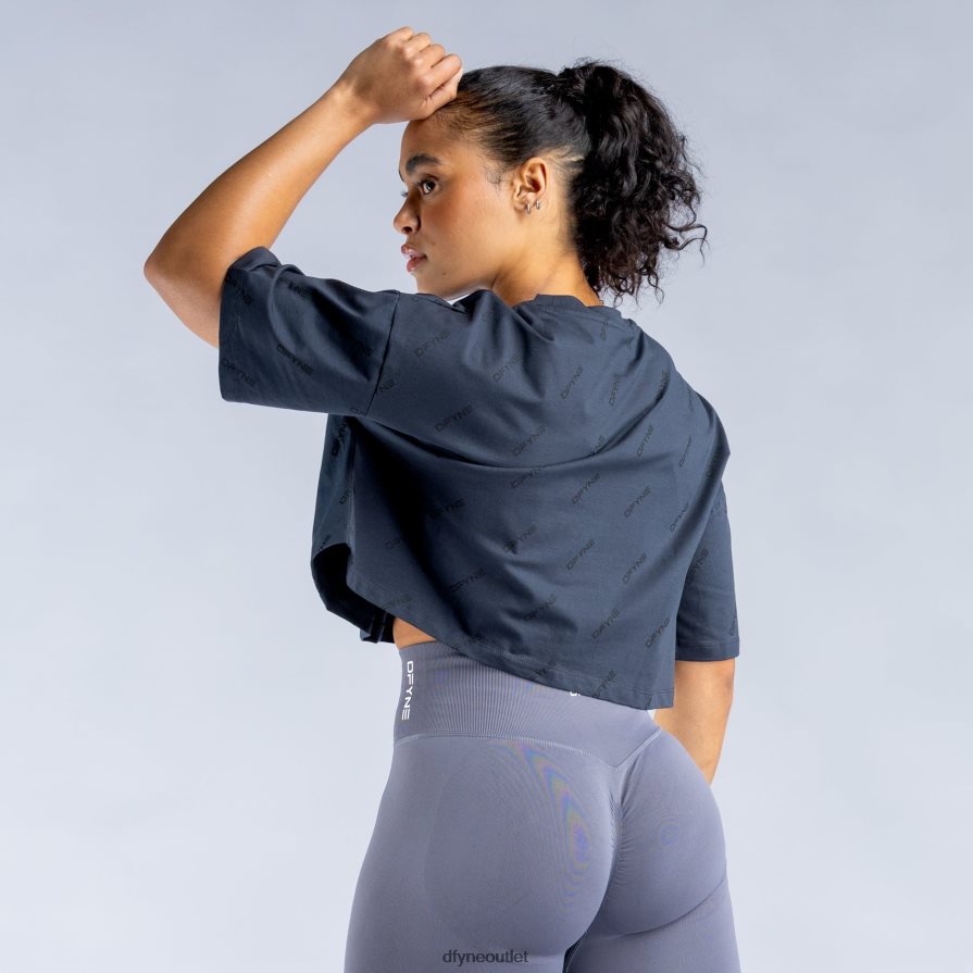 Dfyne odzież łupkowo-szary ożywić charakterystyczny krótki top JFL26T52