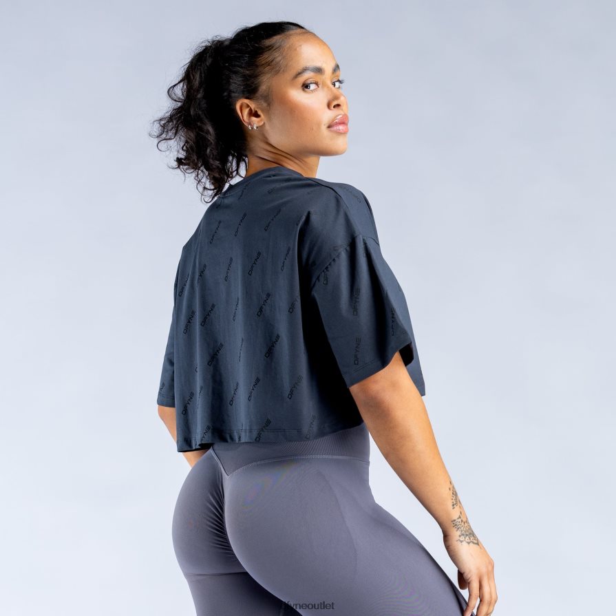 Dfyne odzież łupkowo-szary ożywić charakterystyczny krótki top JFL26T52