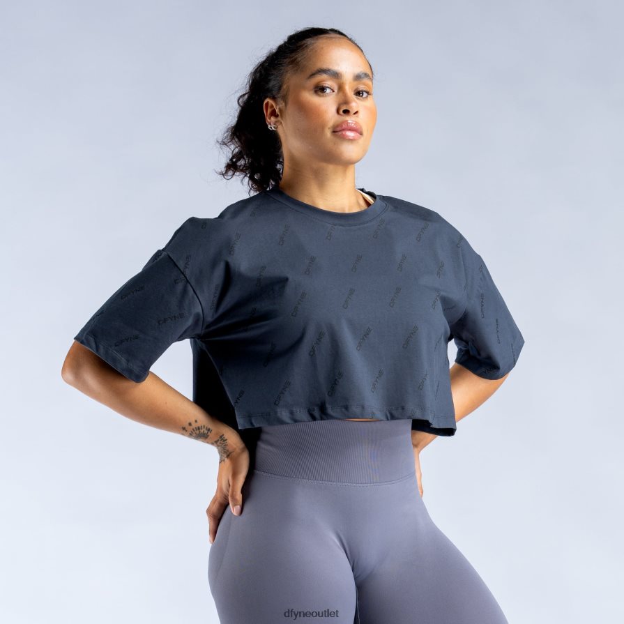 Dfyne odzież łupkowo-szary ożywić charakterystyczny krótki top JFL26T52