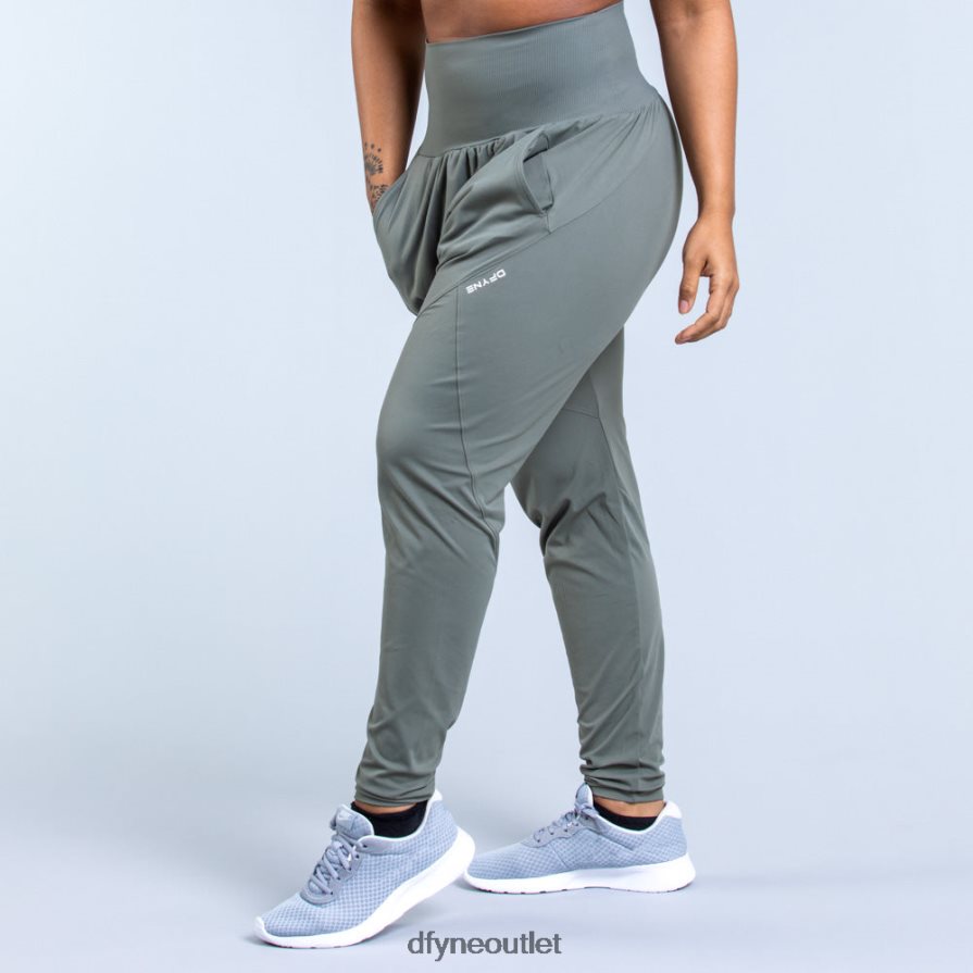 Dfyne statki zieleń mchu Zwężane joggery Origin Harem 3 JFL26T101